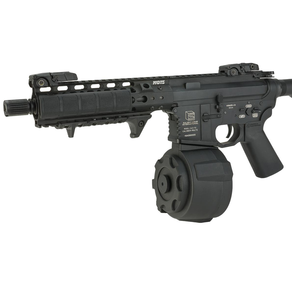 Get Airsoft AEG Drum 1500 Round Flashmag M4 Black Adapter Golden Plaza