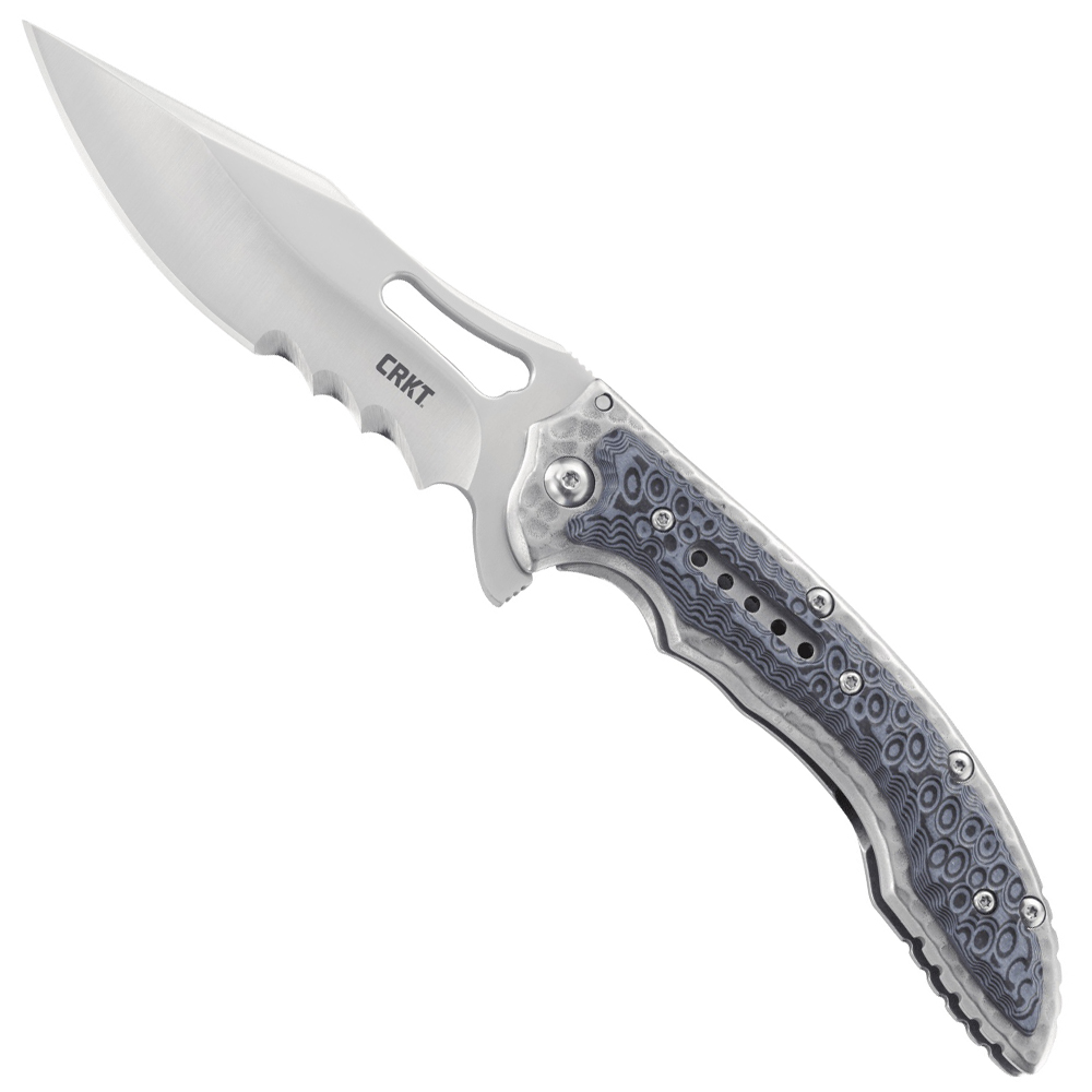 CRKT Fossil Black Veff Serrated Folding Knife Golden Plaza