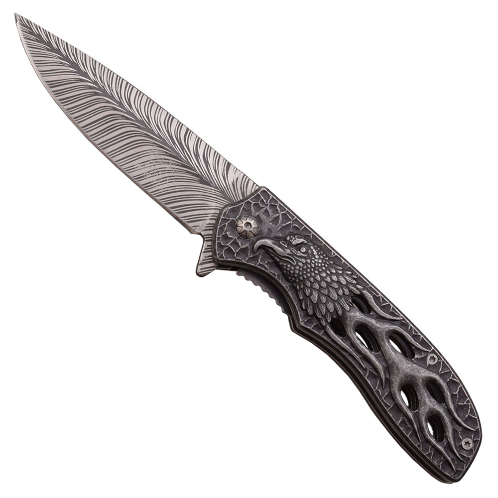 Dark Side Acid Etched Blade Ballistic Folding Knife Wholesale