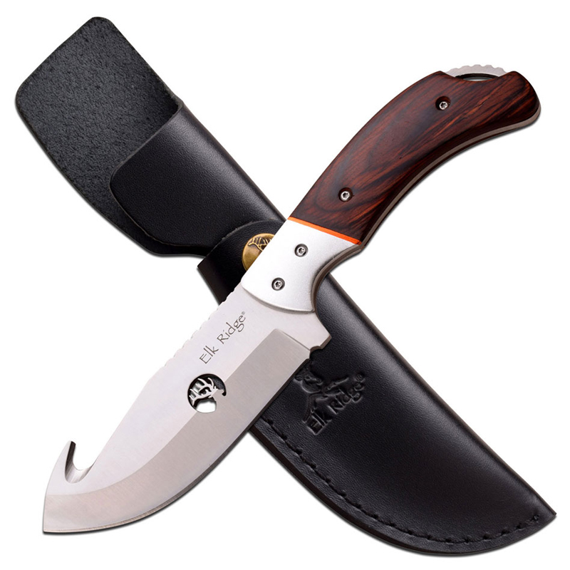 ELK Ridge ER544H Gut Hook Fixed Blade Knife Golden Plaza