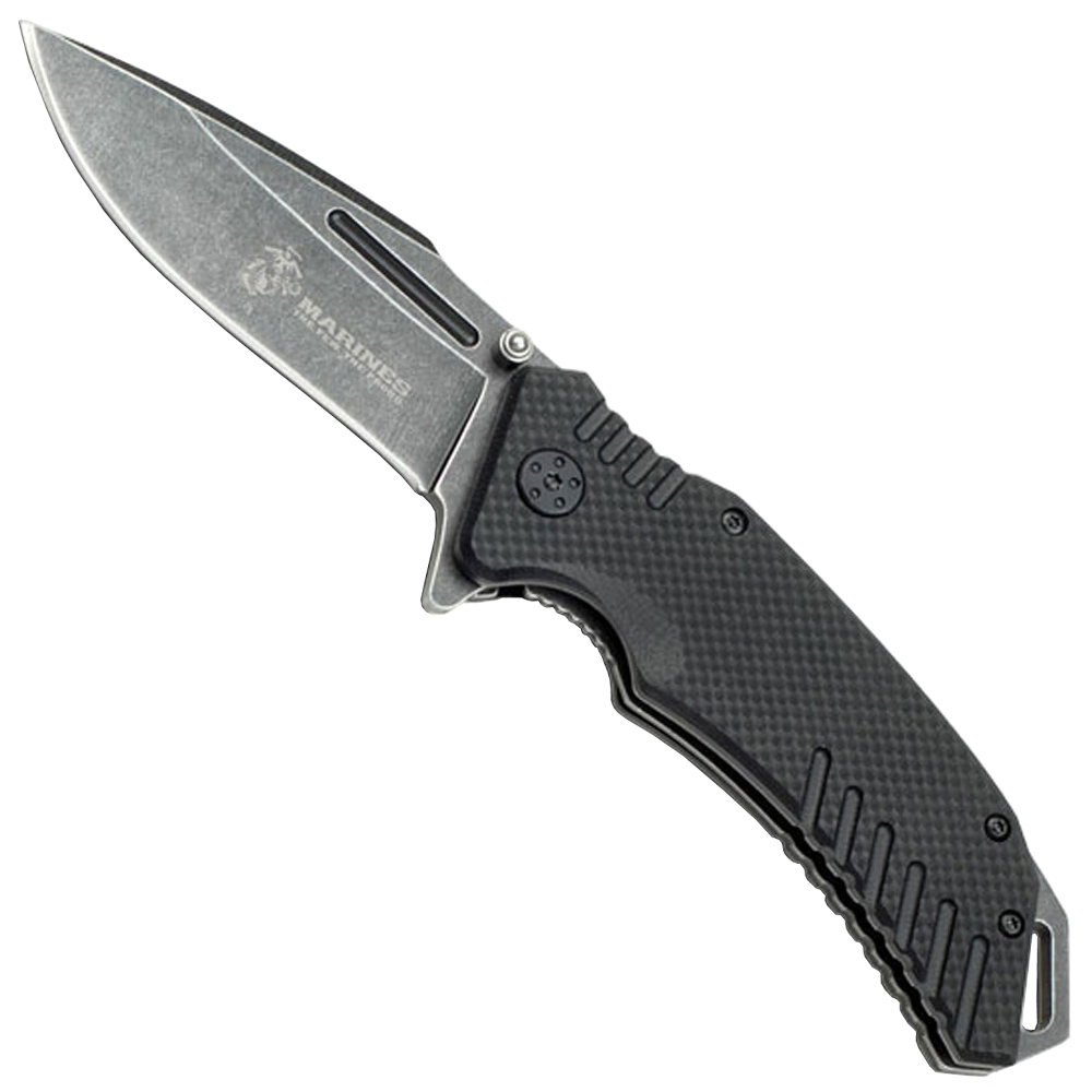 US Marines Black G10 Handle Folding Knife Wholesale Golden Plaza