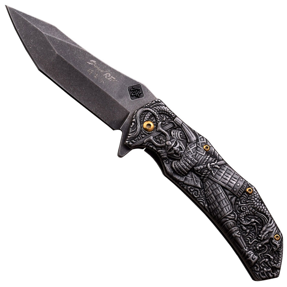 Master Collection Stainless Steel Laser Etch Blade Folding Knife