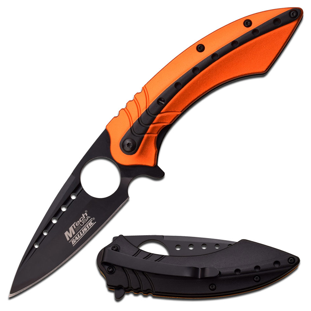 MTech USA MTA901 Stainless Steel Finger Hole Blade Folding Knife