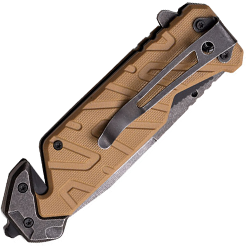 MTech USA Xtreme A841 Ballistic Knife Stonewash Golden Plaza