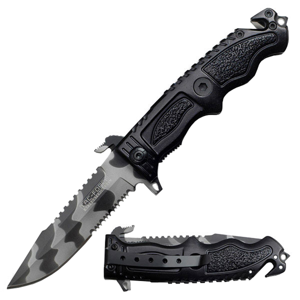 TacForce Urban Camo Half Serrated Folding Knife Golden Plaza