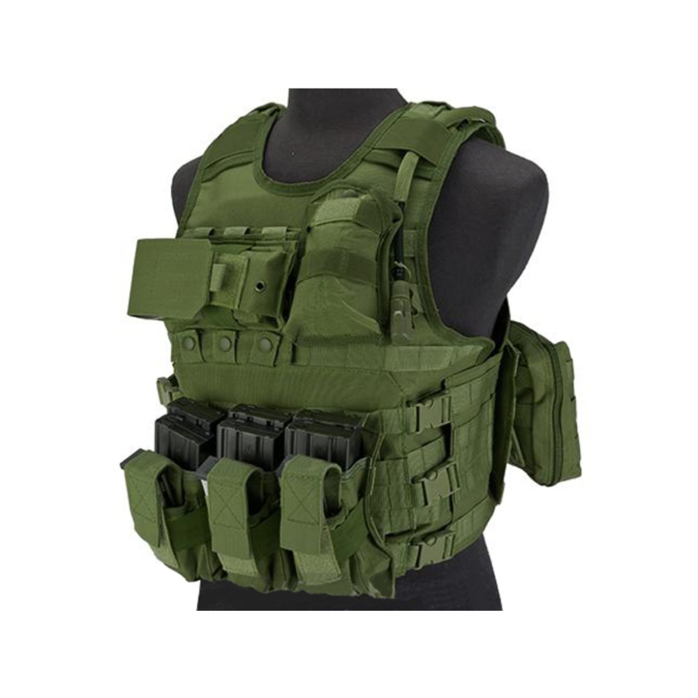 MEA Tactical Vest With M4 Pouches And Bladder OD Green Golden Plaza