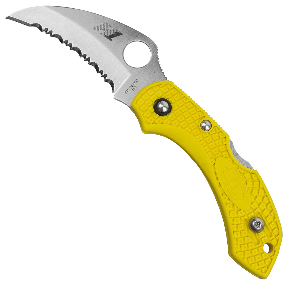 Spyderco Dragonfly 2 Salt H1 Steel Blade Hawkbill Knife Golden Plaza