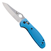 Benchmade Blue Mini Griptilian Satin Plain Blade Folding Knife