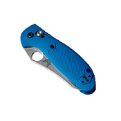 Benchmade Blue Mini Griptilian Satin Plain Blade Folding Knife