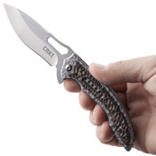 CRKT Ikoma Fossil Stainless Steel Handle Folding Blade Knife