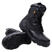 Tactical Black Boots with Side Zipper
