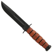 Short Leather 5.25 Inch Fixed Blade Knife w/ Sheath