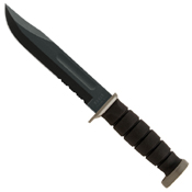 D2 Extreme Black Half Serrated Blade Fighting Knife