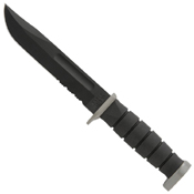D2 Extreme Black Half Serrated Blade Fighting Knife