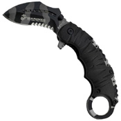 US Marines A1019 Half Serrated Edge Folding Blade Knife