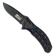 MTech USA Blue Liner Handle 4.5 Black Folding Knife
