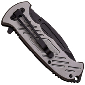 MTech USA A875GY Aluminum Handle Folding Knife - Grey