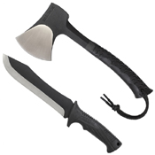 Schrade SCHCOM6 3Cr13 Steel Hatchet and Machete Set