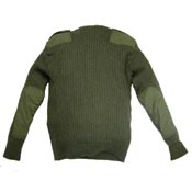 Wool Commando Crew Neck Sweater - Green