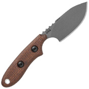 Bull Trout Brown Burlap Micarta Handle Fixed Knife