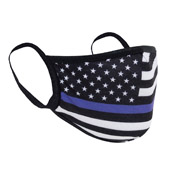 Blue Line Flag Design Reusable 3-Layer Face Mask